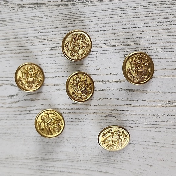 Set of 6 vintage dress military brasstone buttons Waterbury Scovill Mfg. Co. - Picture 1 of 5